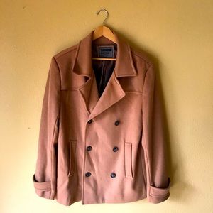 Men’s Forever 21 Caramel Colored Buttoned Peacoat